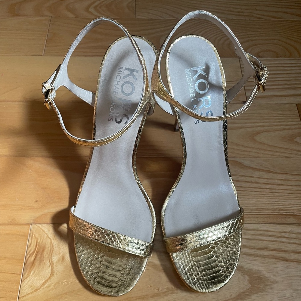 KORS Michael Kors Gold Heels